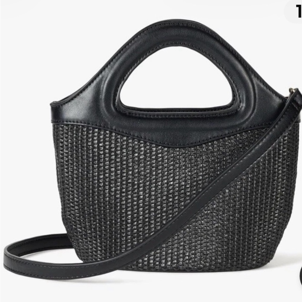 The Drop Womens Xiomara Mini Tote Black Straw NWT